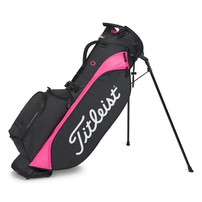 超高級美品　Titleist 高級エナメル/キャディ/ ネイビー/ピンク Titleist Players 4 Stand Bag - Black / Red - MiGOLF